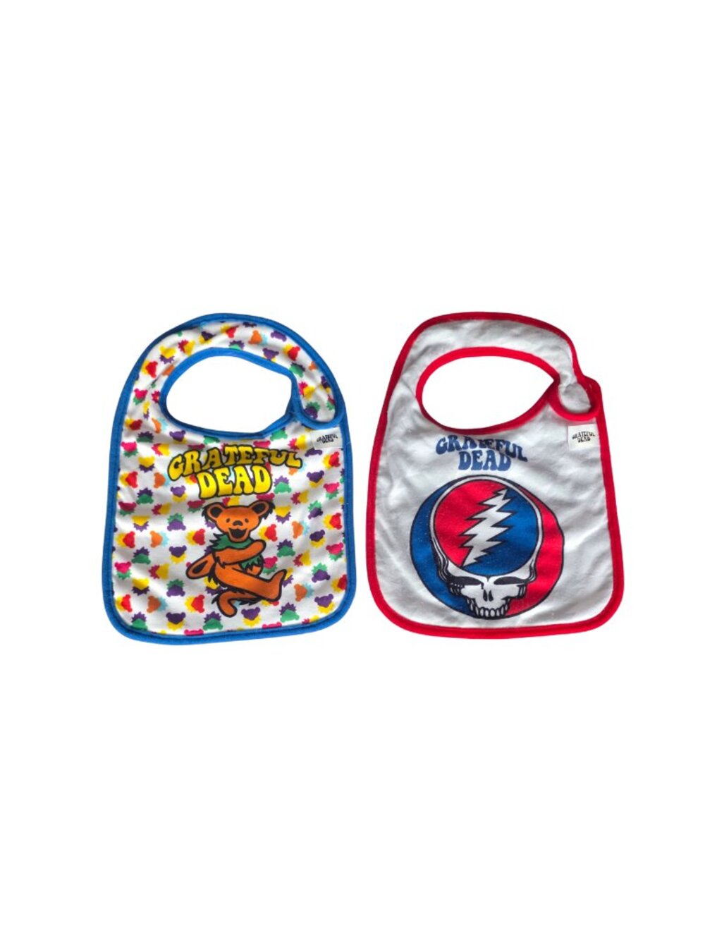 Grateful Dead Baby Bibs - Colorful Blue & Red Designs